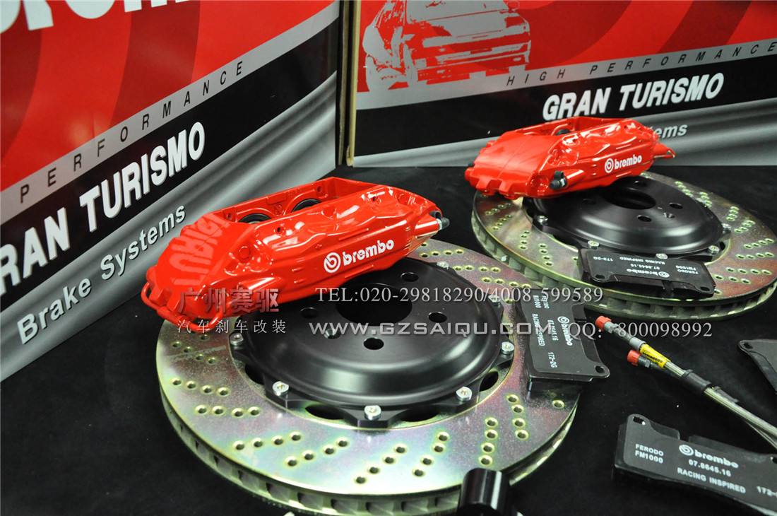 別克君威原裝位BREMBO 剎車套裝 F50大四活塞剎車鮑魚 大大提升制動力